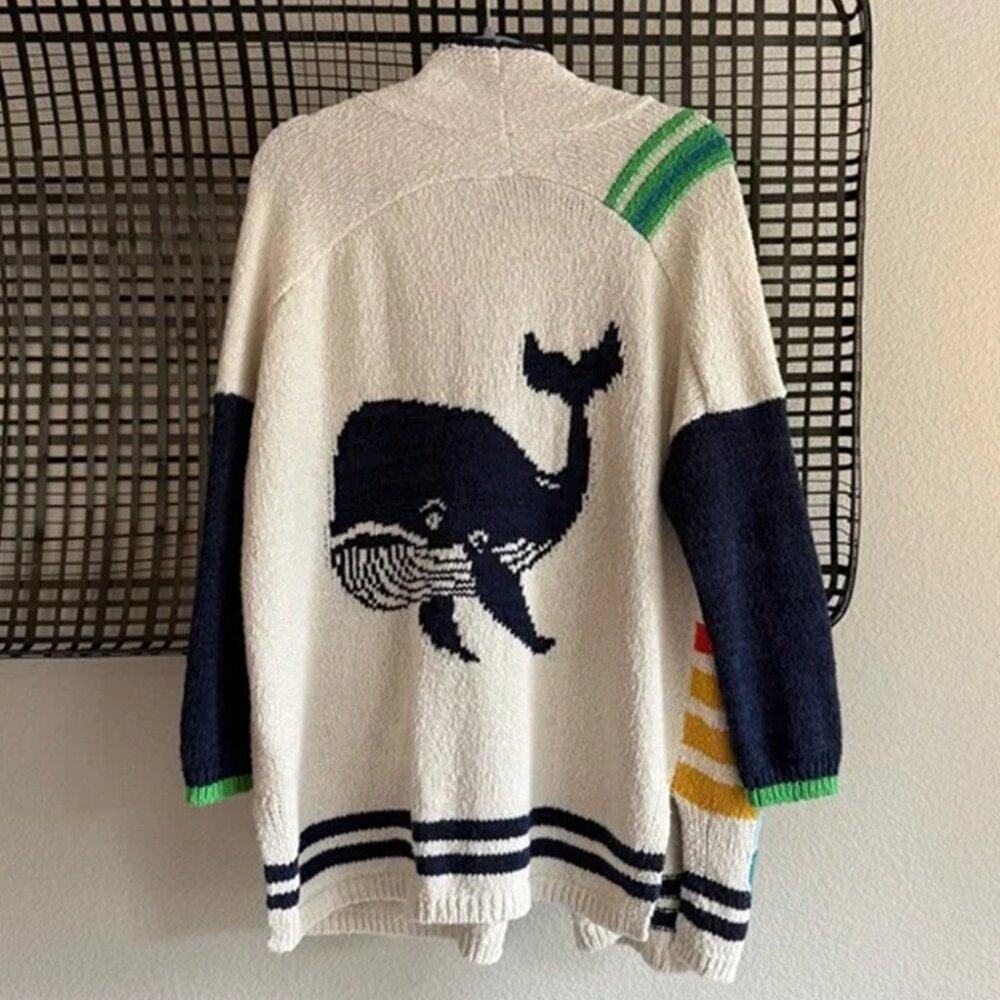 ANTHROPOLOGIE MAEVE Nautical Buoy Cardigan Sweater - SIZE 1X - Picture 7 of 9
